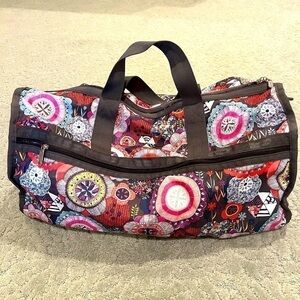 LESPORTSAC weekender carryon travel large duffle multi print